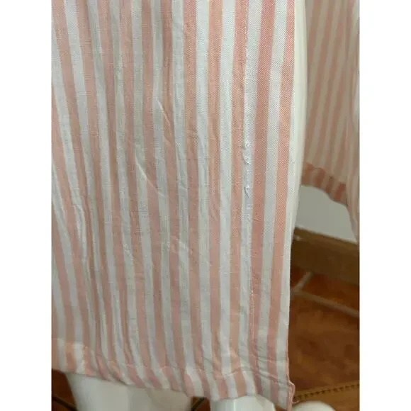 Rococo Striped Viscose Cover Up Dress Size M Long Sleeve Sheer Beach Resort NWT - Picture 9 of 13